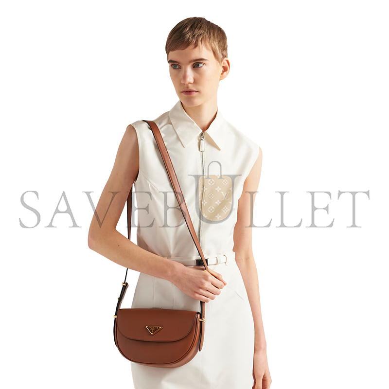 Pra*a arquÉ leather shoulder bag with flap 1bd365 (23*12*6cm)